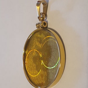 EMF Protection Pendant Sacred Geometry Hologram Stainless steel Gold