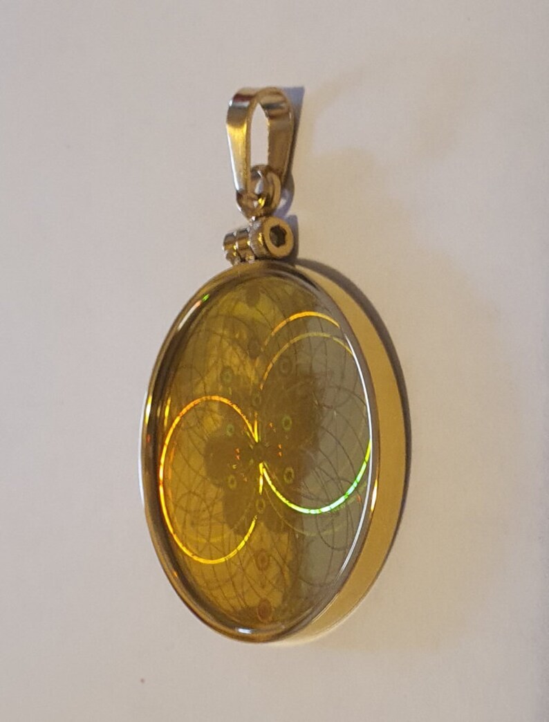 EMF Protection Pendant Sacred Geometry Hologram Stainless steel Gold