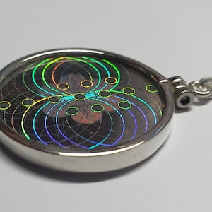 EMF Protection Pendant Sacred Geometry Hologram image 2