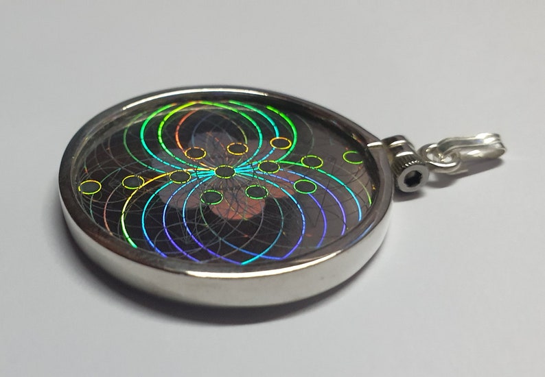 EMF Protection Pendant Sacred Geometry Hologram image 2