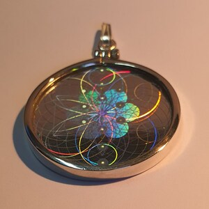 EMF Protection Pendant Sacred Geometry Hologram image 3