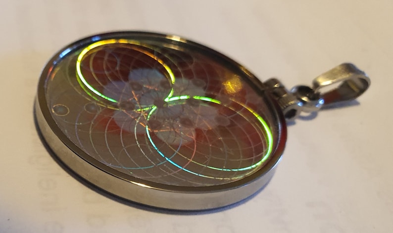 EMF Protection Pendant Sacred Geometry Hologram Stainless steel