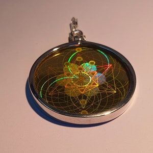 EMF Protection Pendant Sacred Geometry Hologram image 5