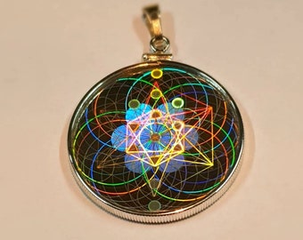 EMF Protection Pendant - Sacred Geometry Hologram