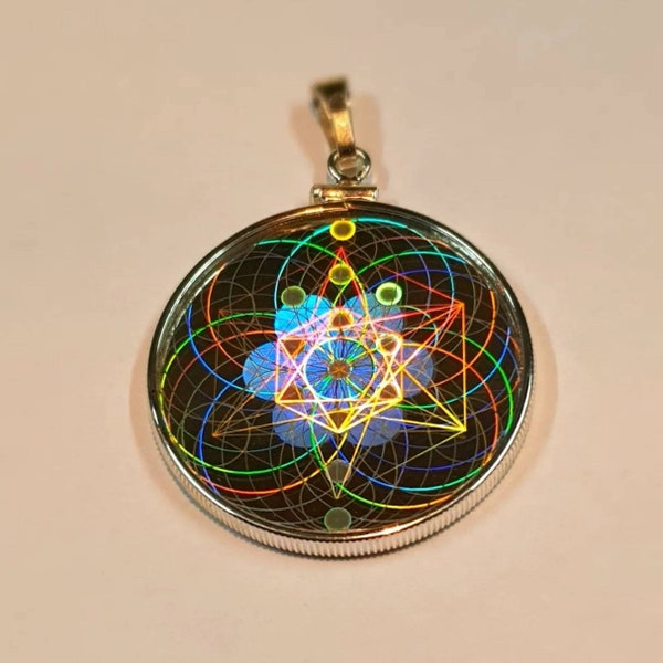 EMF Protection Pendant - Sacred Geometry Hologram