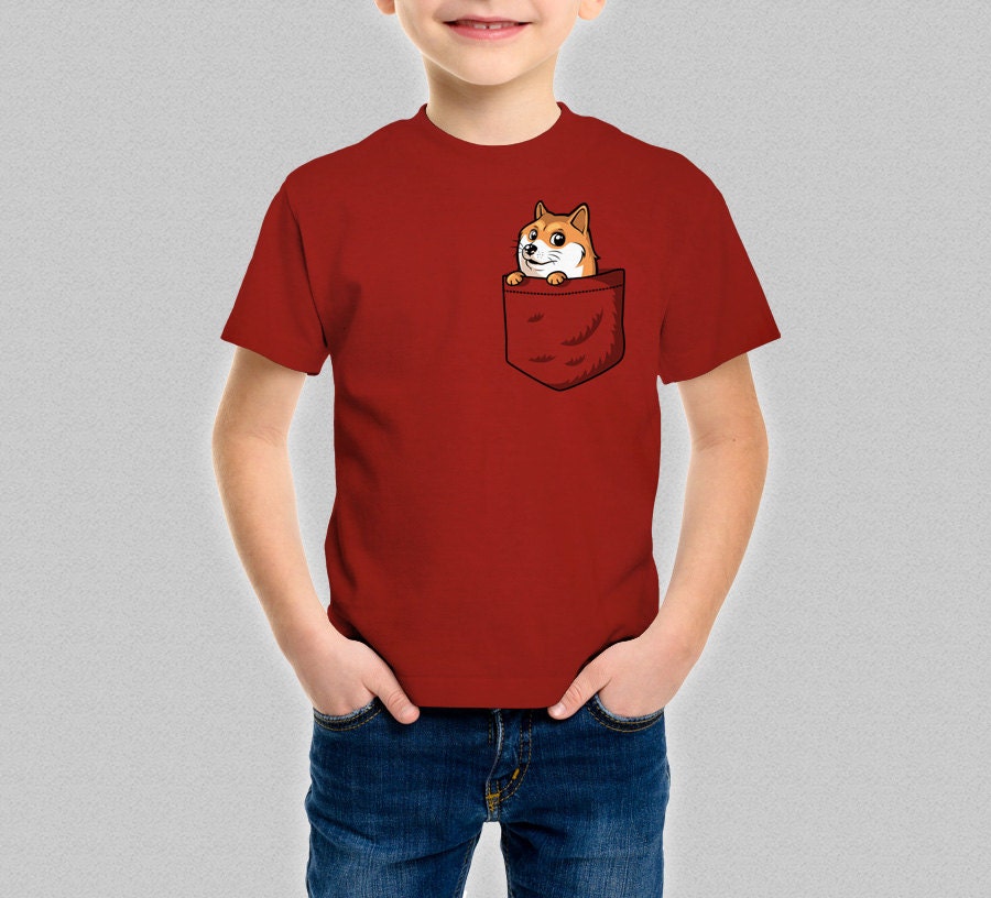 dog in a pocket t shirt