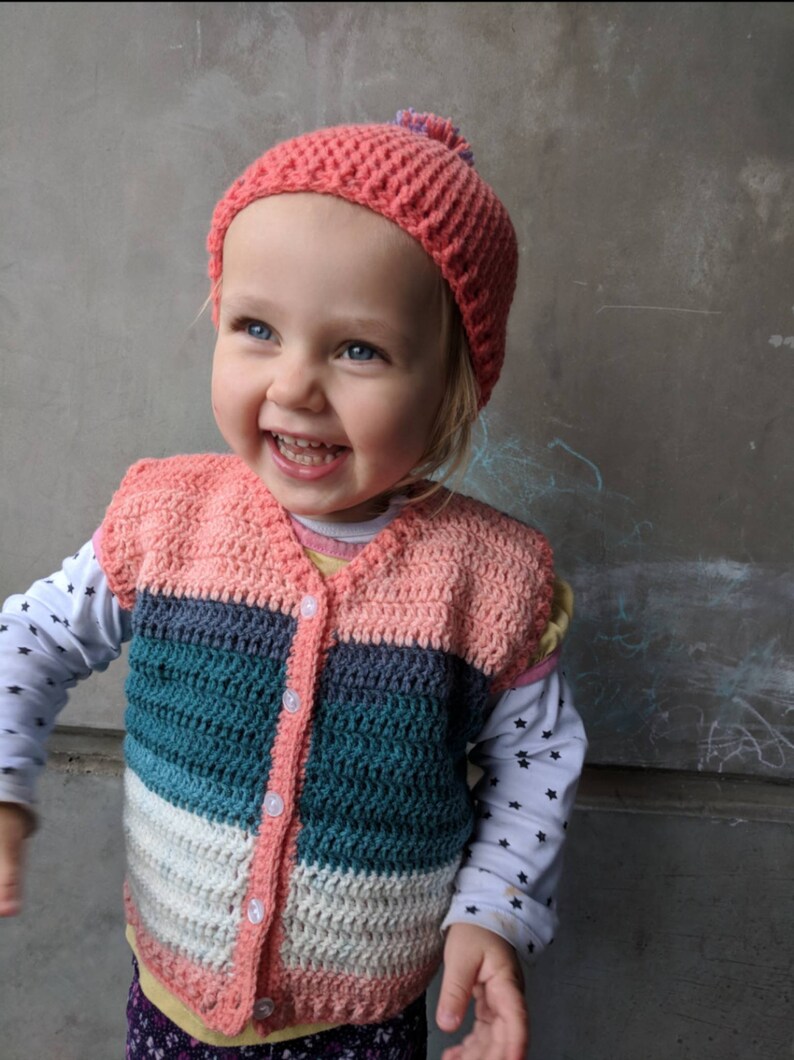 size 18-24 month vest crochet vest handmade vest Toddler vest toddler clothes