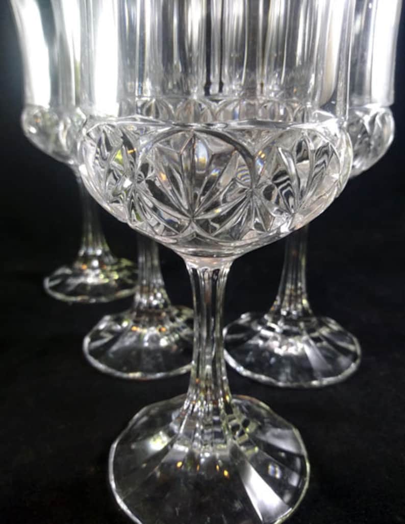 Set of 3 Lead Crystal Wine Glasses / Goblets Etsy