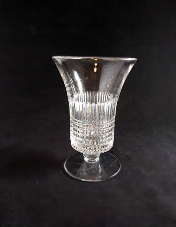 Horizontal And Vertical Cut Glass Vase Etsy