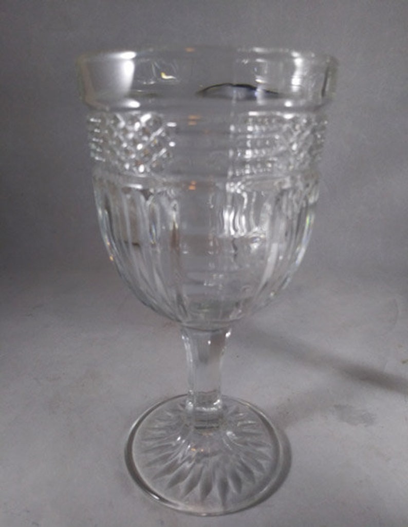 Set of 4 Libbey Radiant Clear Pressed Glass Goblets Etsy