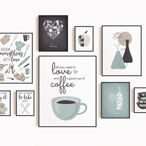 Brown Kitchen Wall Art Brown Kitchen Prints Modern Home Etsy