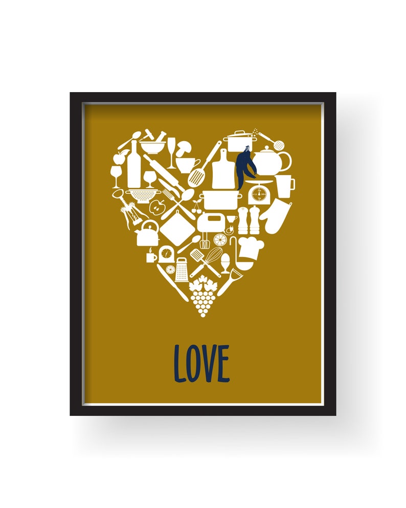 Navy Gold Kitchen Wall Decor Navy Gold Kitchen Wall Art Etsy