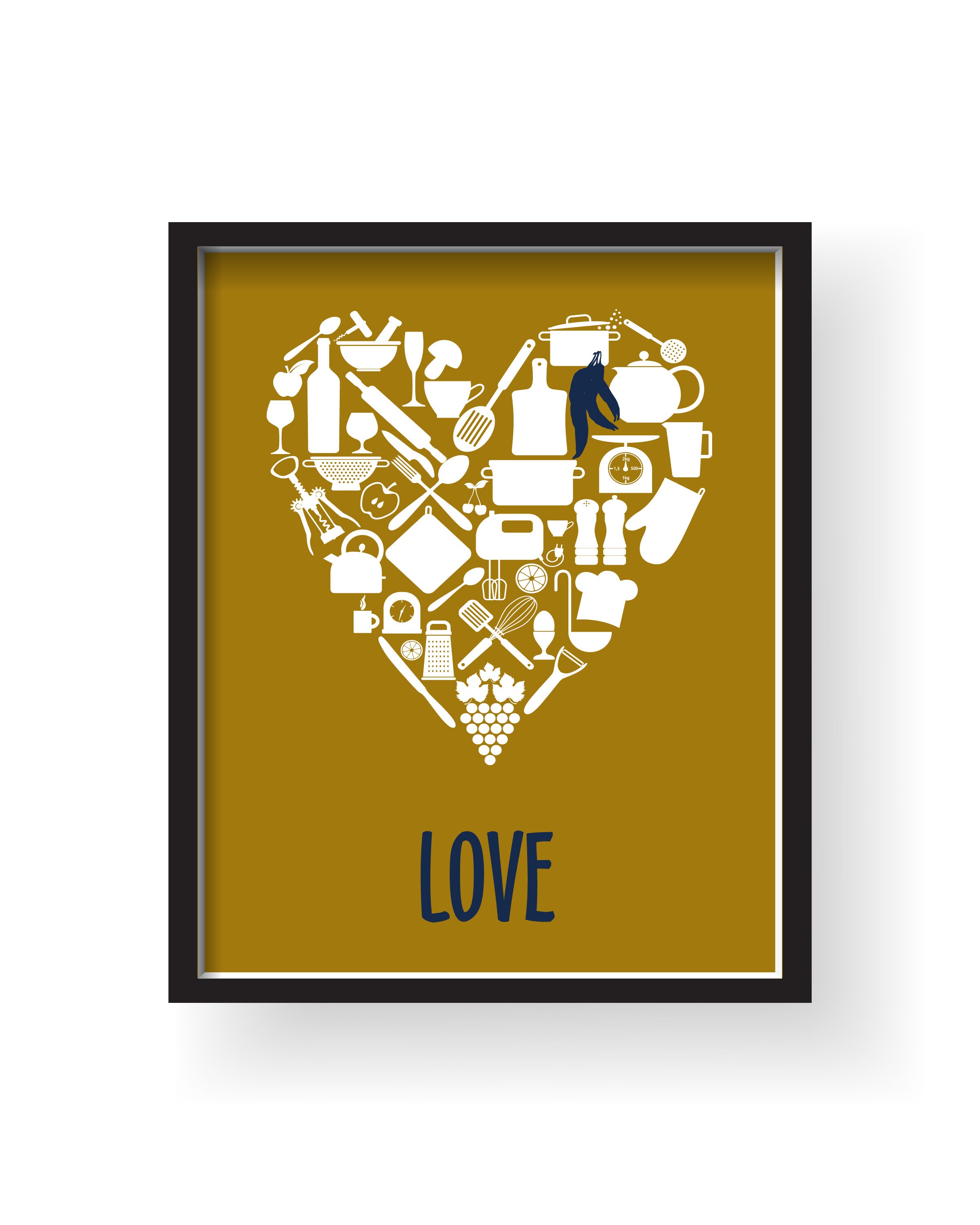 Navy Gold Kitchen Wall Decor Navy Gold Kitchen Wall Art Etsy