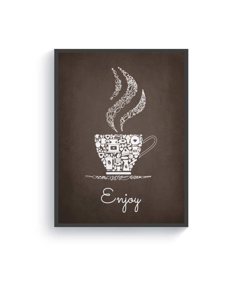 Modern Brown Kitchen Wall Art Brown Kitchen Prints Modern Etsy