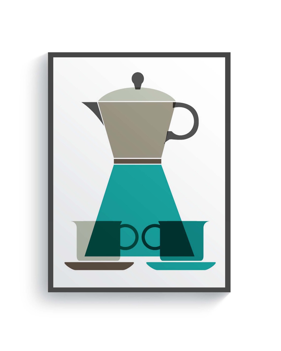 Modern Teal Brown Kitchen Wall Art Teal Brown Kitchen Prints Etsy