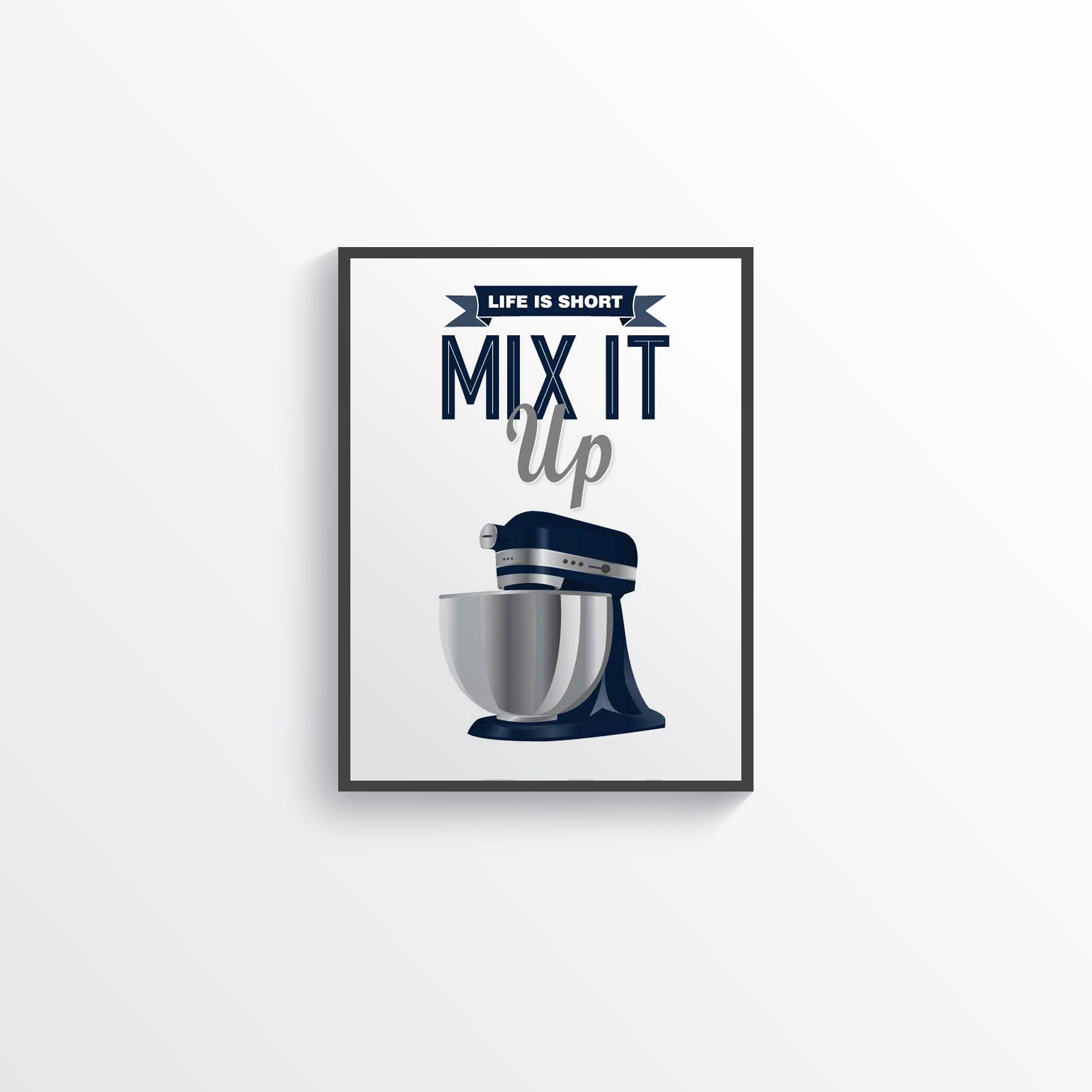 Modern Navy Blue Gray Kitchen Wall Decor Navy Blue Kitchen Etsy