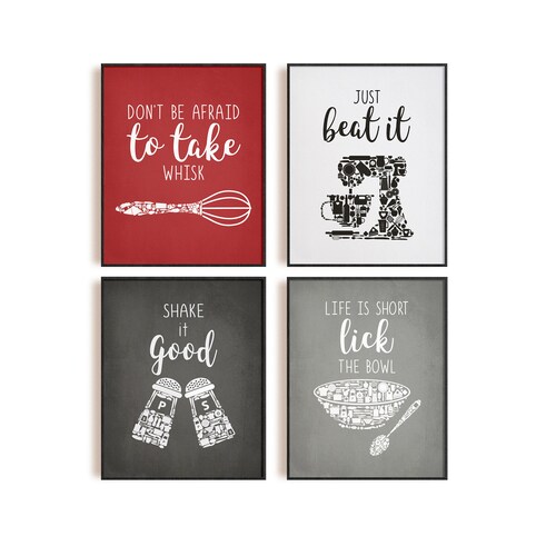 Red Kitchen Wall Art Red Dining Room Art Red Kitchen Decor Etsy