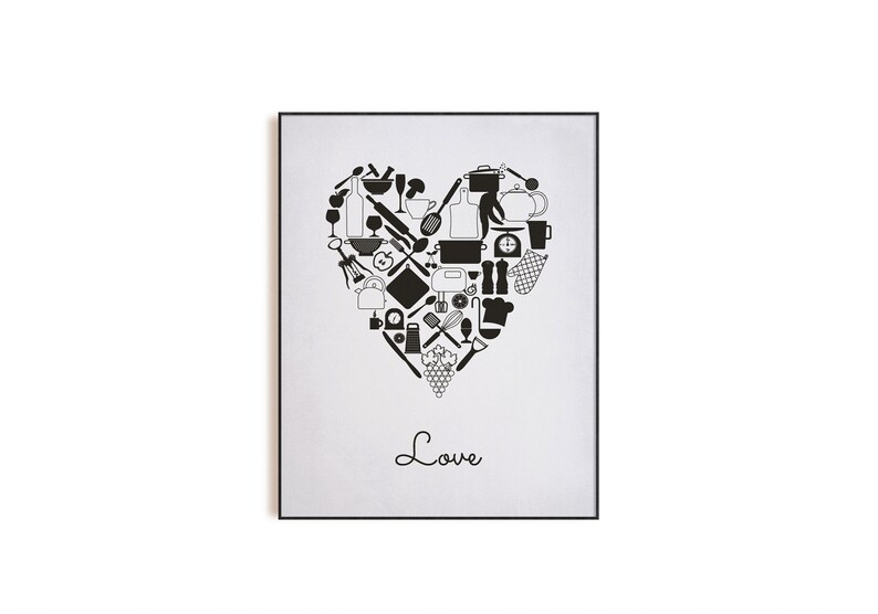 Red Black Gray Kitchen Wall Decor Red Black Kitchen Wall Art Etsy