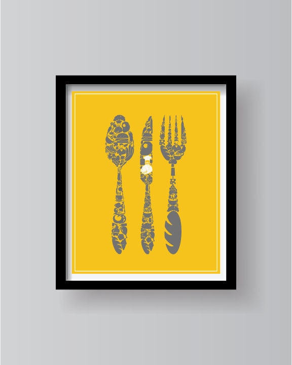 Mustard Yellow Kitchen Wall Decor Kitchen Wall Art Kitchen Etsy