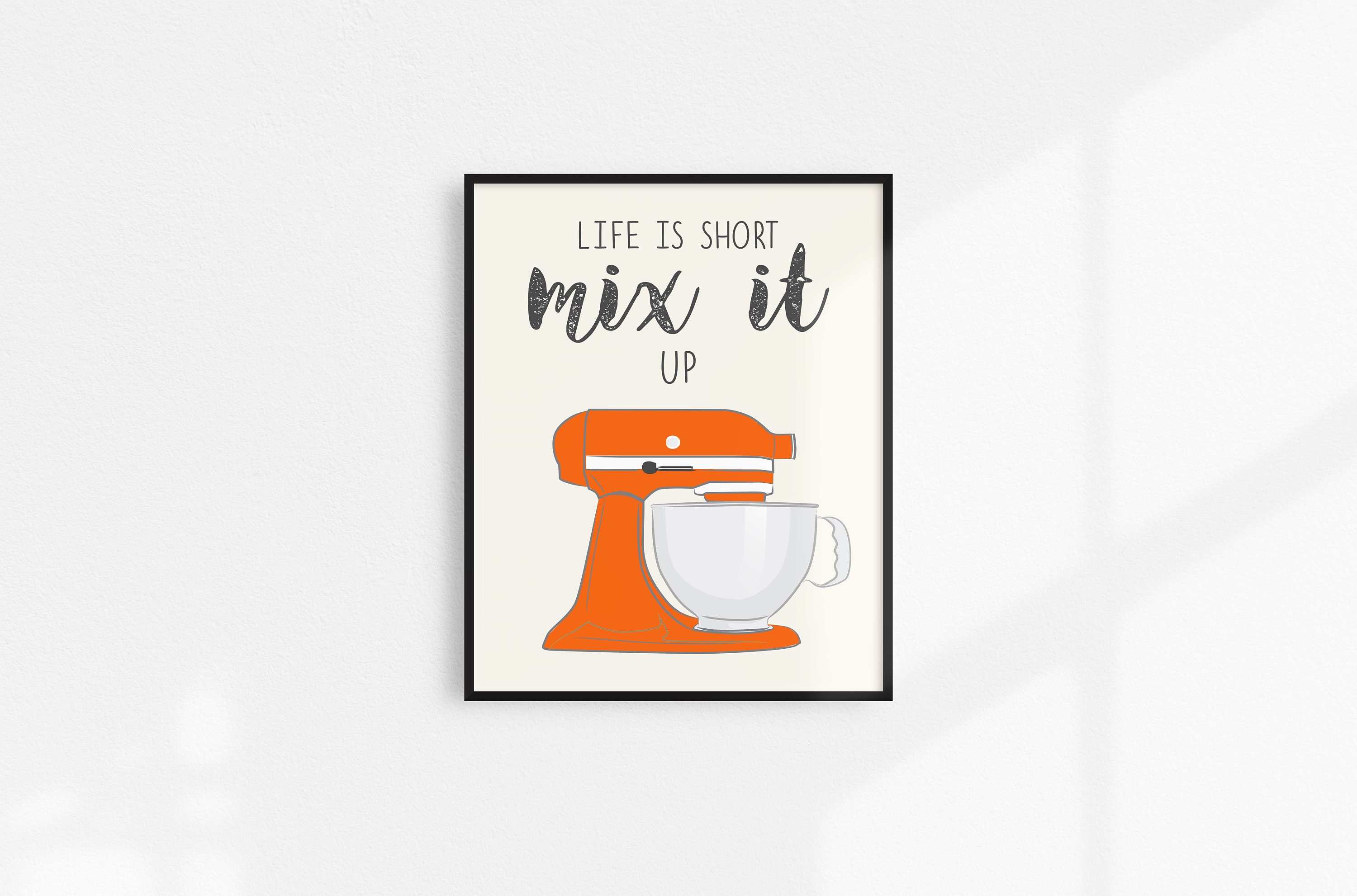 Orange Kitchen Wall Art Orange Gray Kitchen Prints Modern Etsy