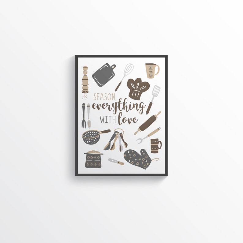 Brown Kitchen Wall Art Brown Kitchen Prints Modern Home Etsy