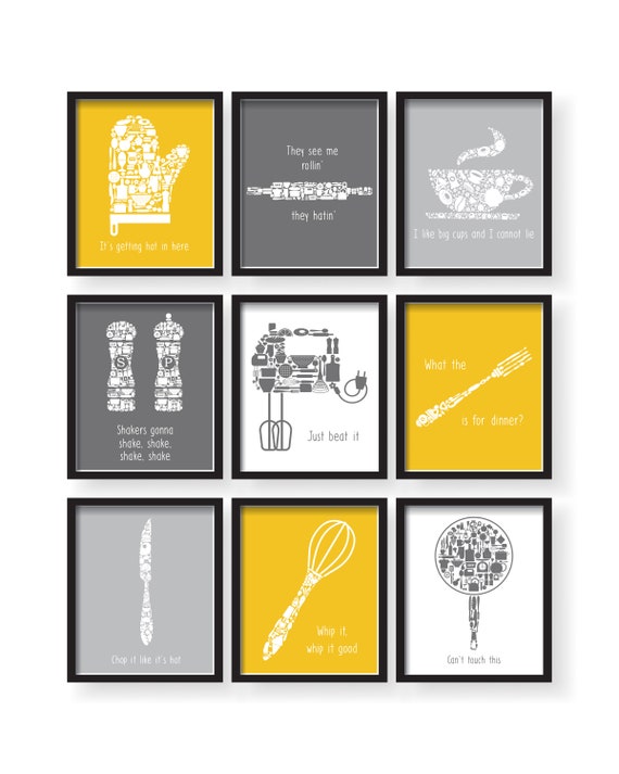 Yellow Kitchen Wall Art Yellow Kitchen Prints Modern Home Etsy