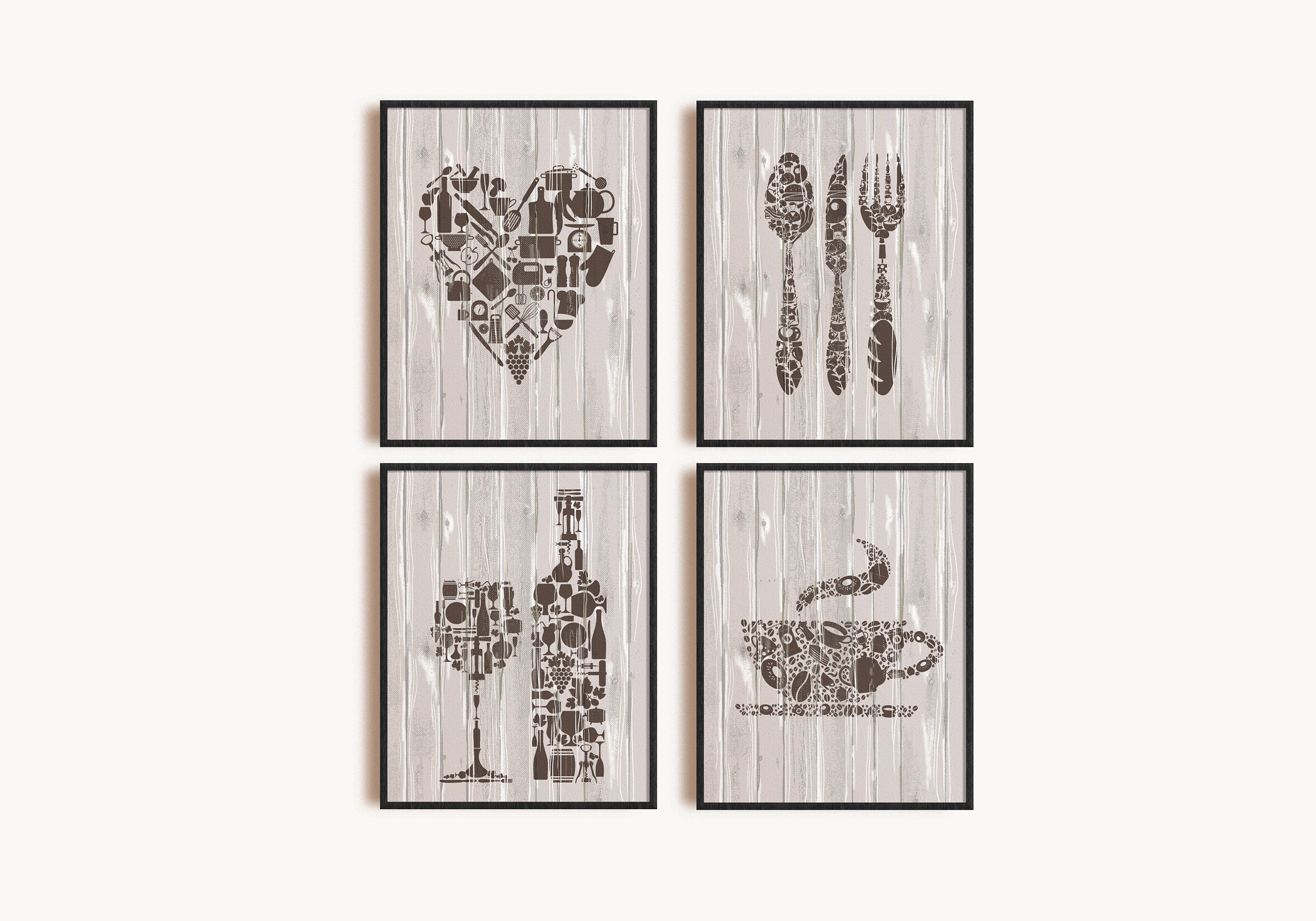 Wall Decor Kitchen Decor Brown Kitchen Wall Art Kitchen Etsy