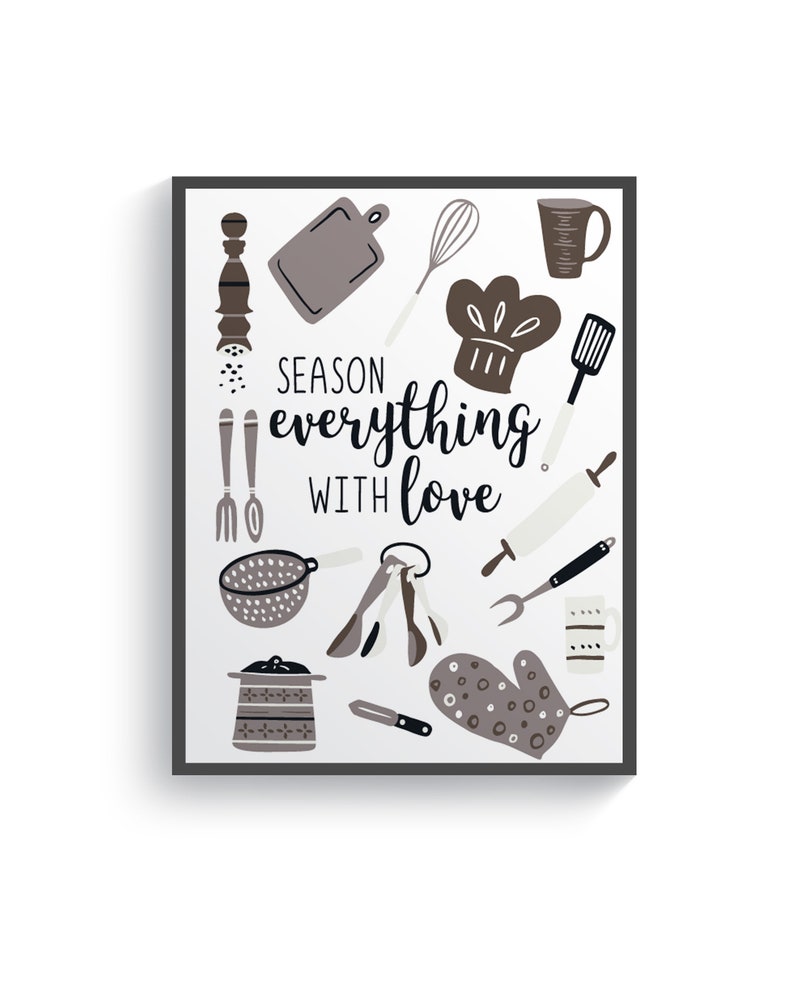 Modern Brown Kitchen Wall Art Brown Kitchen Prints Modern Etsy