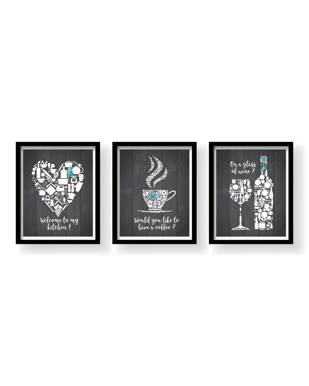 Gray Kitchen Art Dining Room Wall Art Funny Kitchen Prints Etsy