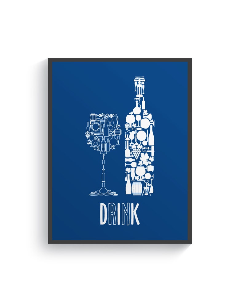 White Blue Kitchen Wall Decor Blue Kitchen Wall Art Kitchen Etsy