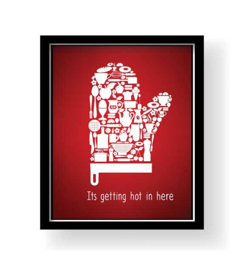 Red Kitchen wall art Red Dining room art Red Kitchen Decor | Etsy