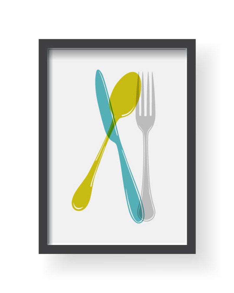 Mint Kitchen Print Dining Room Wall Art Modern Kitchen Art Etsy