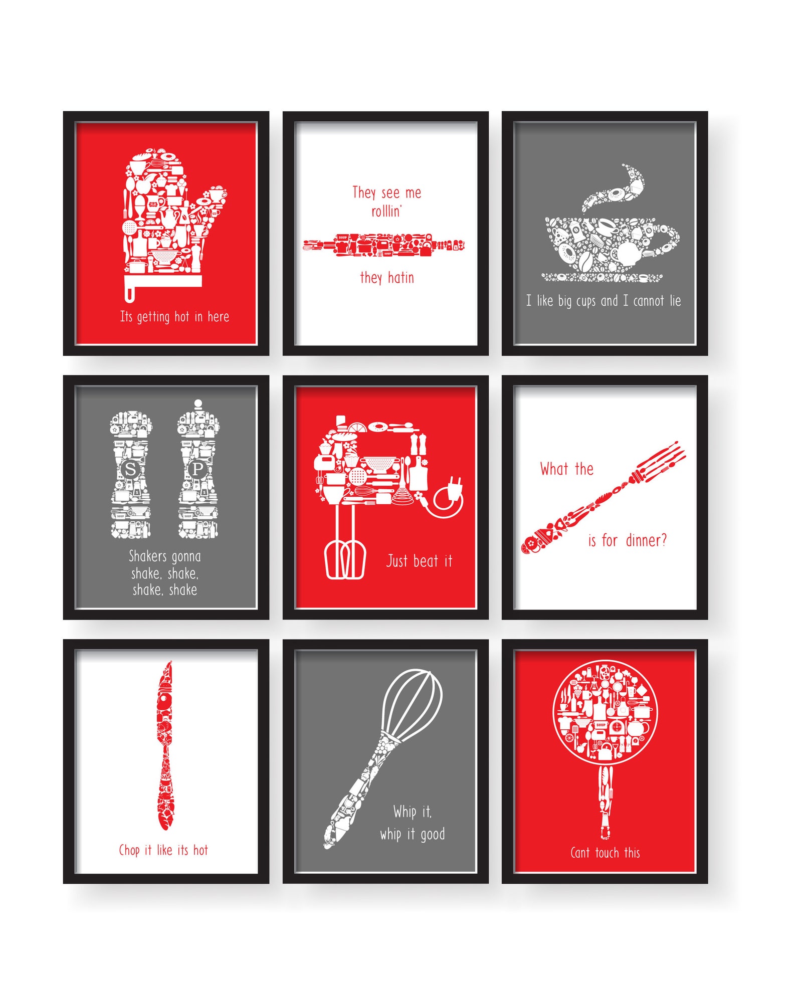 Red Kitchen Wall Art Red Dining Room Art Red Kitchen Decor Etsy