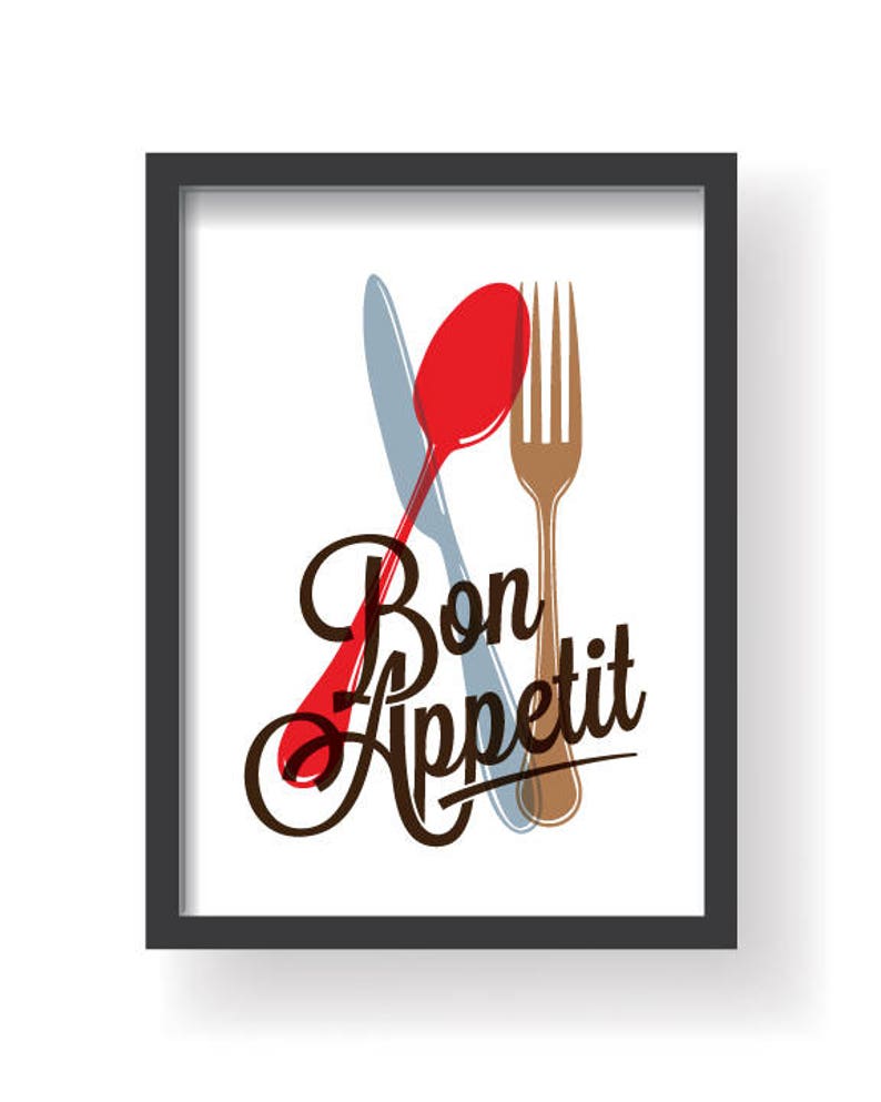 Bon Apetit Kitchen Decor Print Set Kitchen Wall Art - Etsy