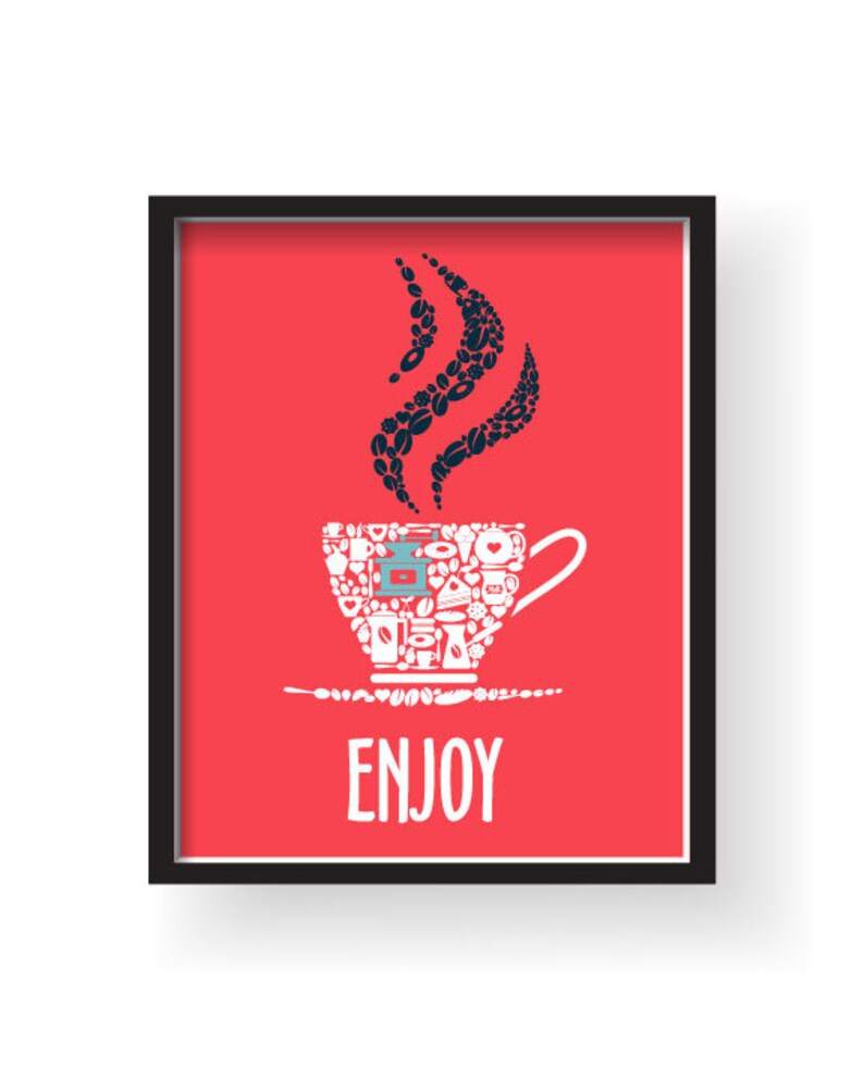 Red Kitchen Wall Decor Red Blue Kitchen Wall Art Kitchen Etsy