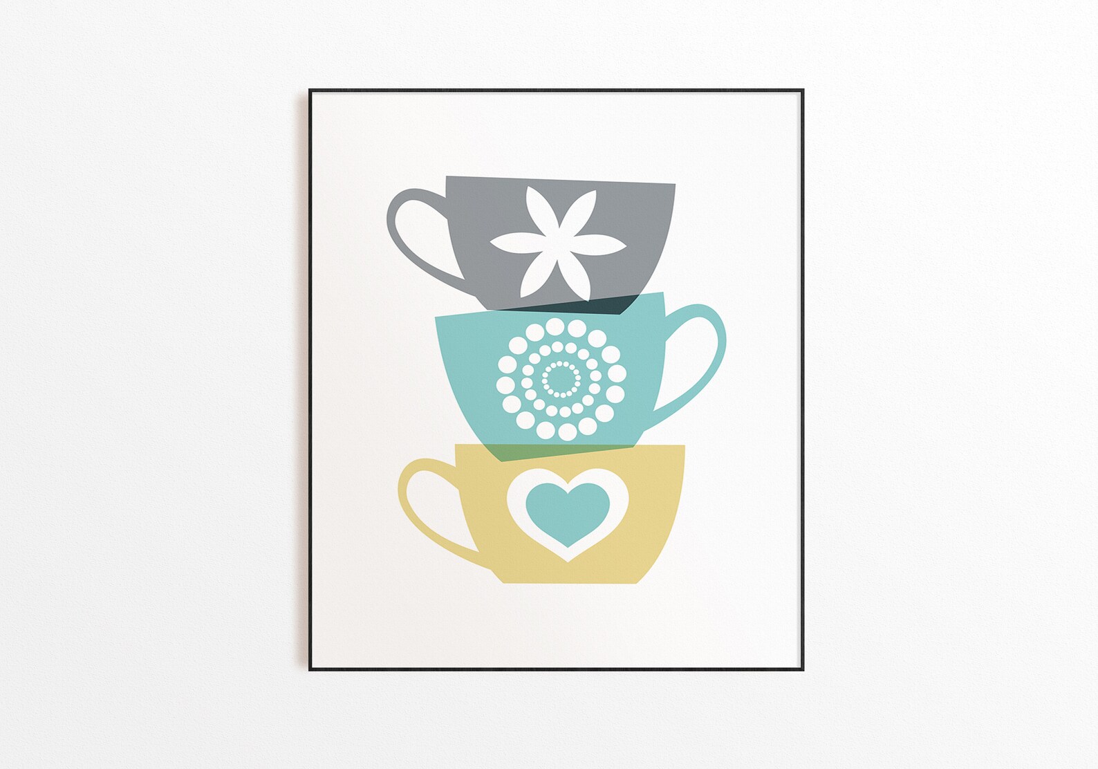 Light Teal Yellow Kitchen Wall Art Yellow Kitchen Prints Etsy