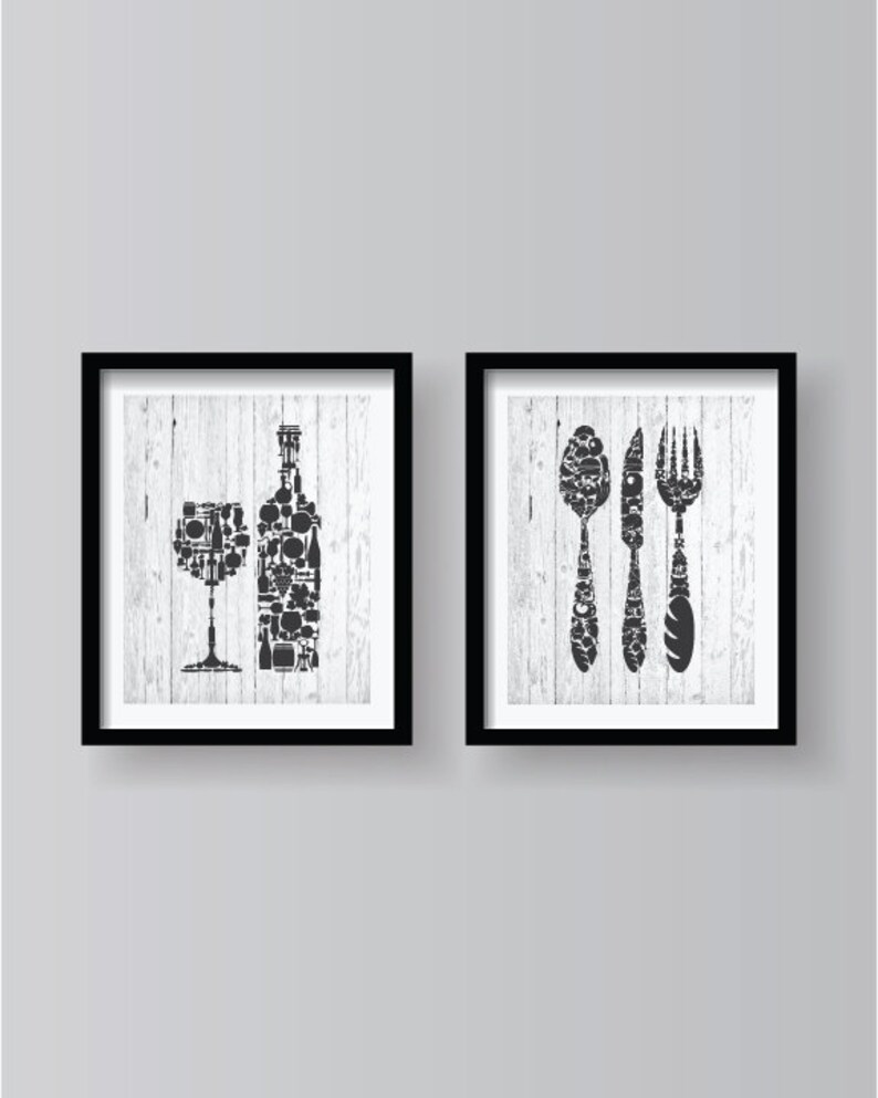 Dark Grey Kitchen Print Kitchen decor Kitchen wall art Etsy