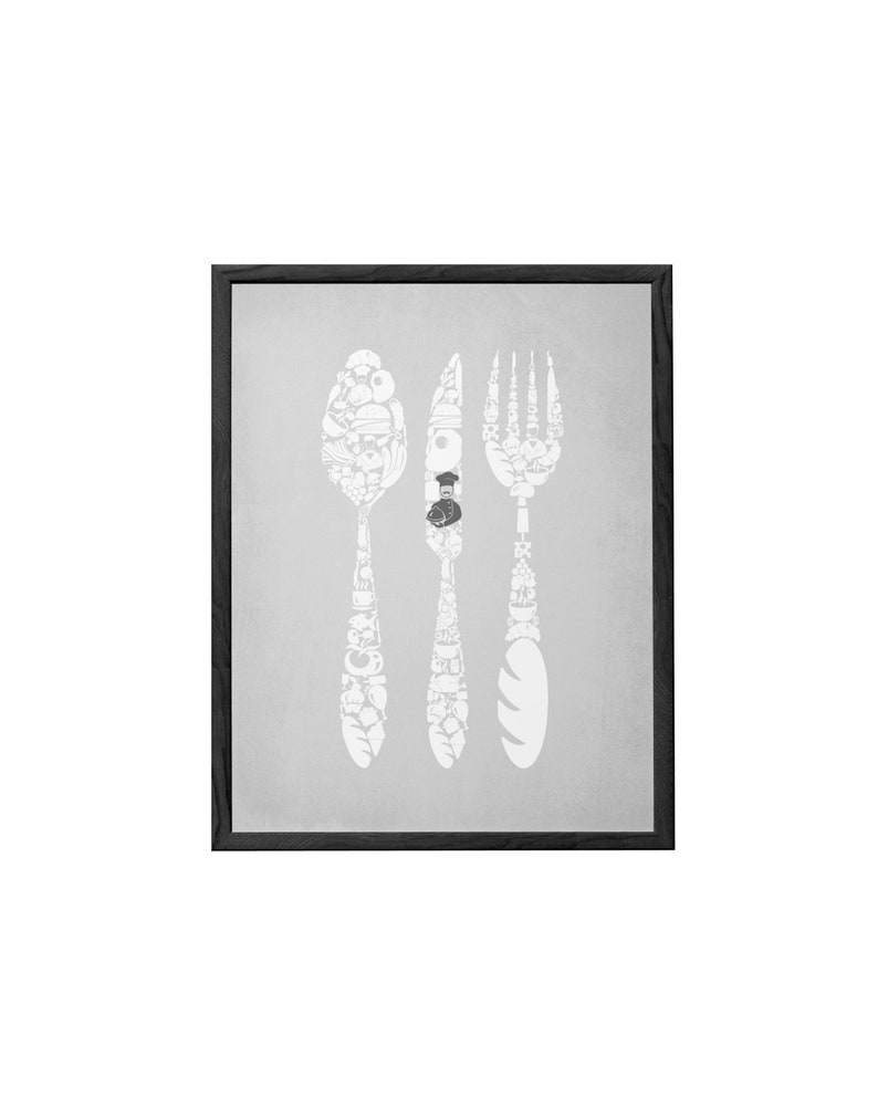 Brown Gray Kitchen Wall Decor Brown Gray Kitchen Wall Art Etsy