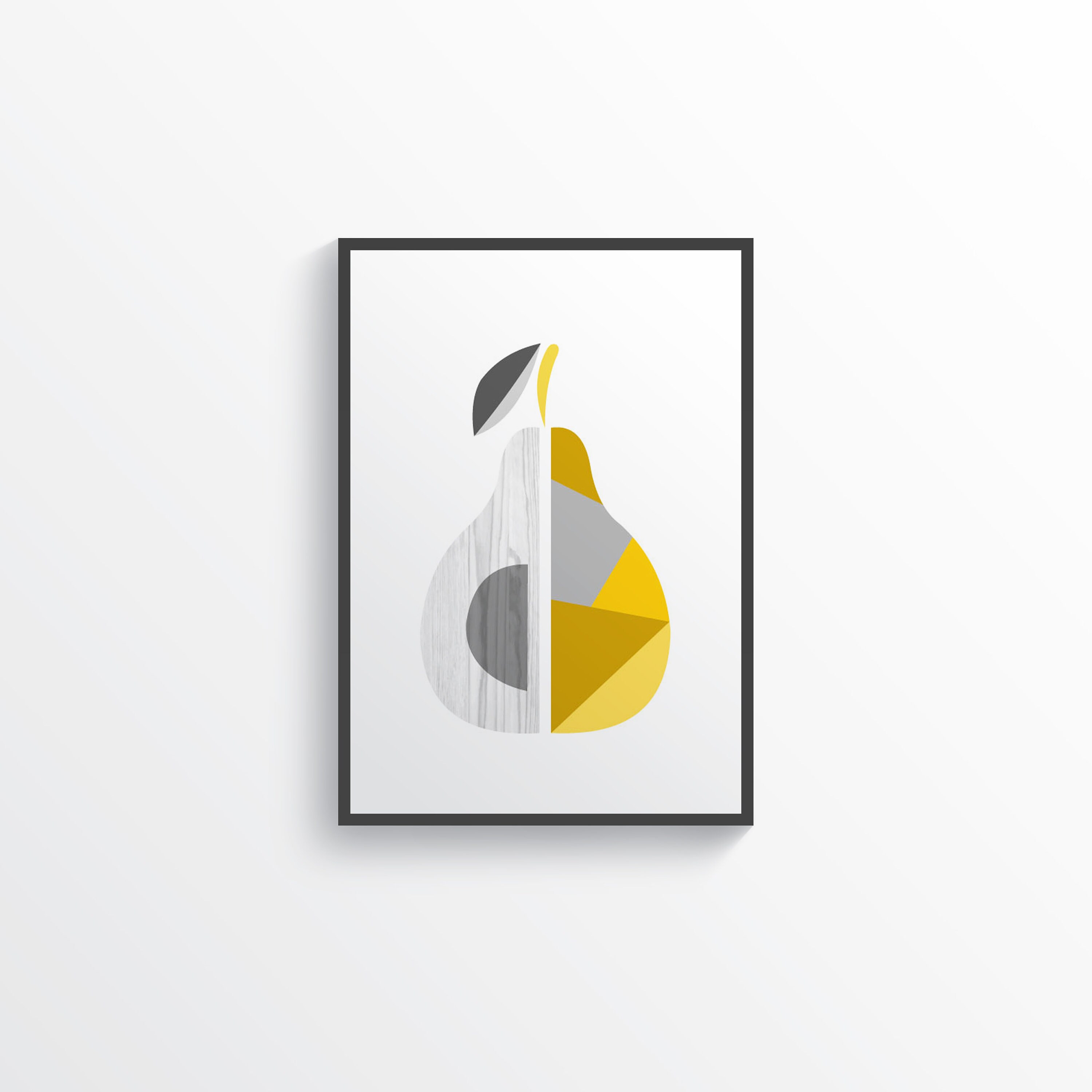 Yellow Kitchen Wall Art Yellow Gray Kitchen Prints Modern Etsy UK