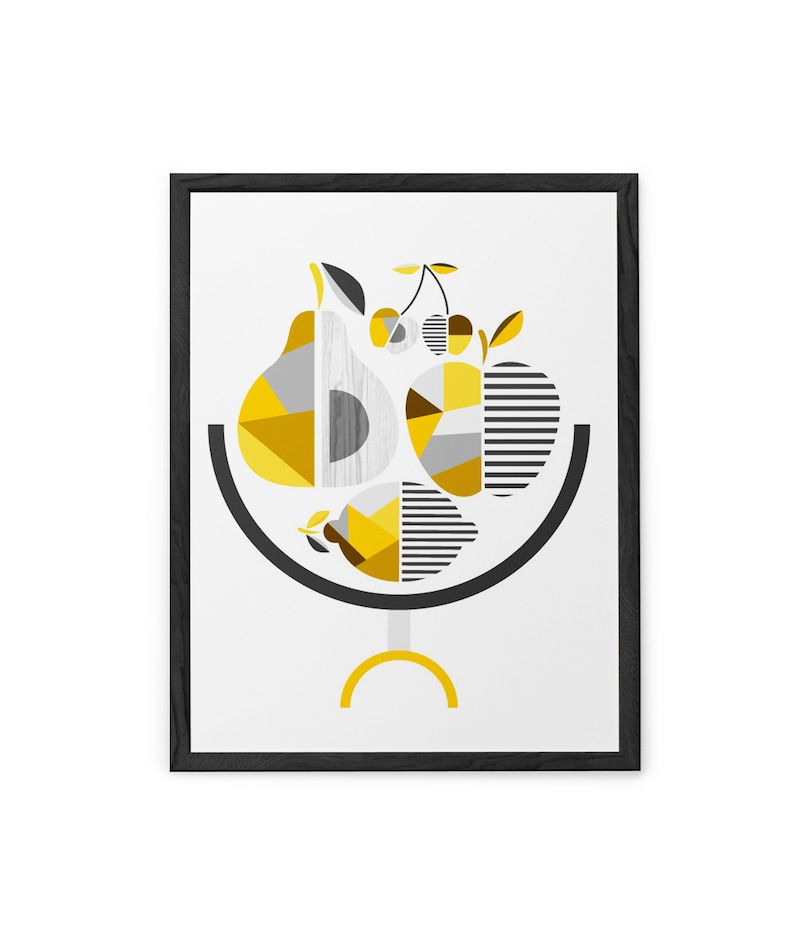 Yellow Gray Kitchen Wall Decor Yellow Gray Kitchen Wall Art Etsy