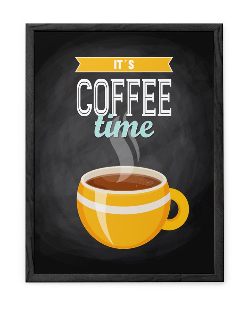 Kitchen Wall Art Kitchen Decor Mustard Yellow Light Blue Etsy