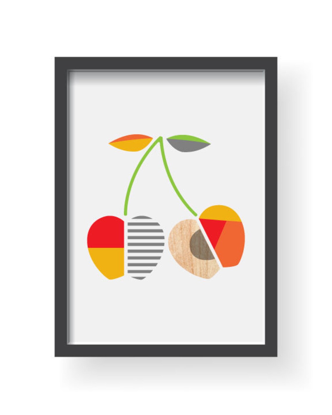 Geometric Fruit Kitchen Poster Modern Geometric Fruit Art Etsy