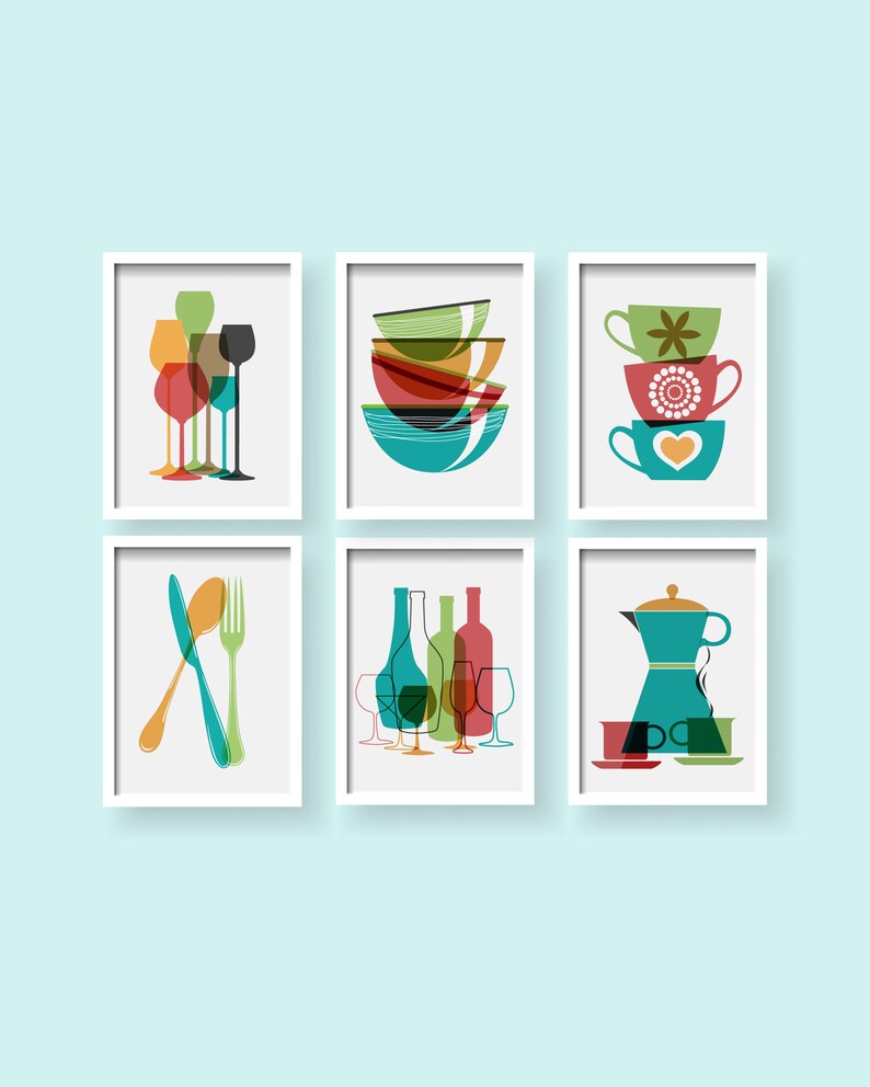 Modern Kitchen Prints Dining Room Wall Art Modern Kitchen Etsy