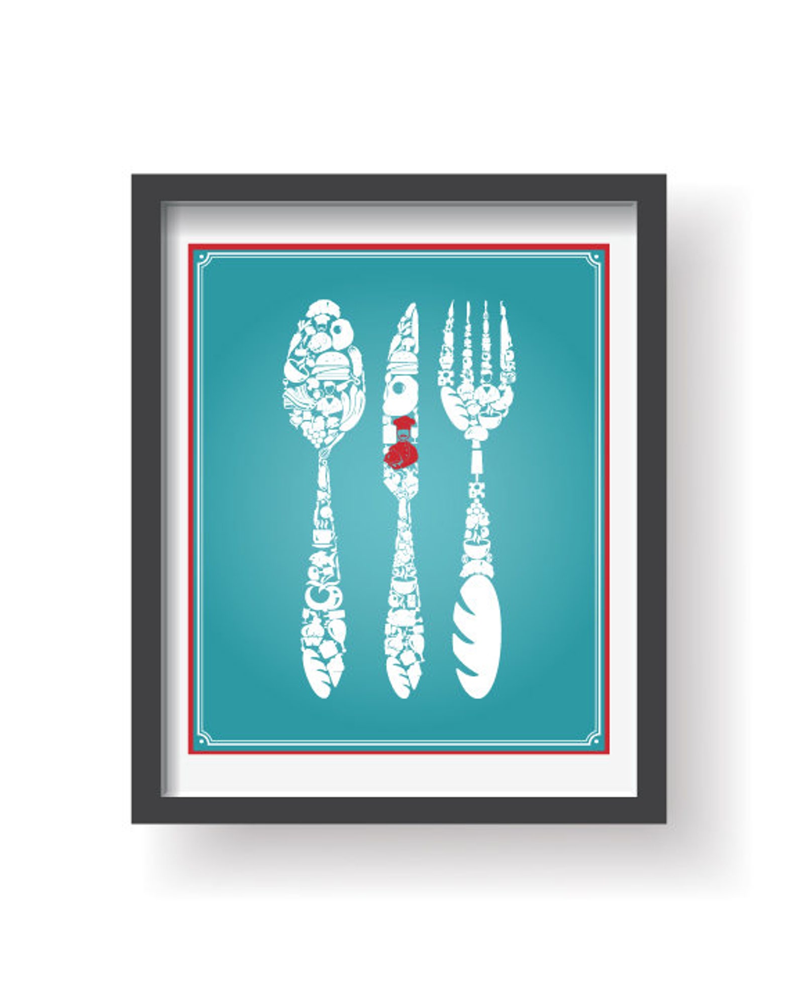 Dining room wall art Light Blue Kitchen Wall Art Blue Etsy