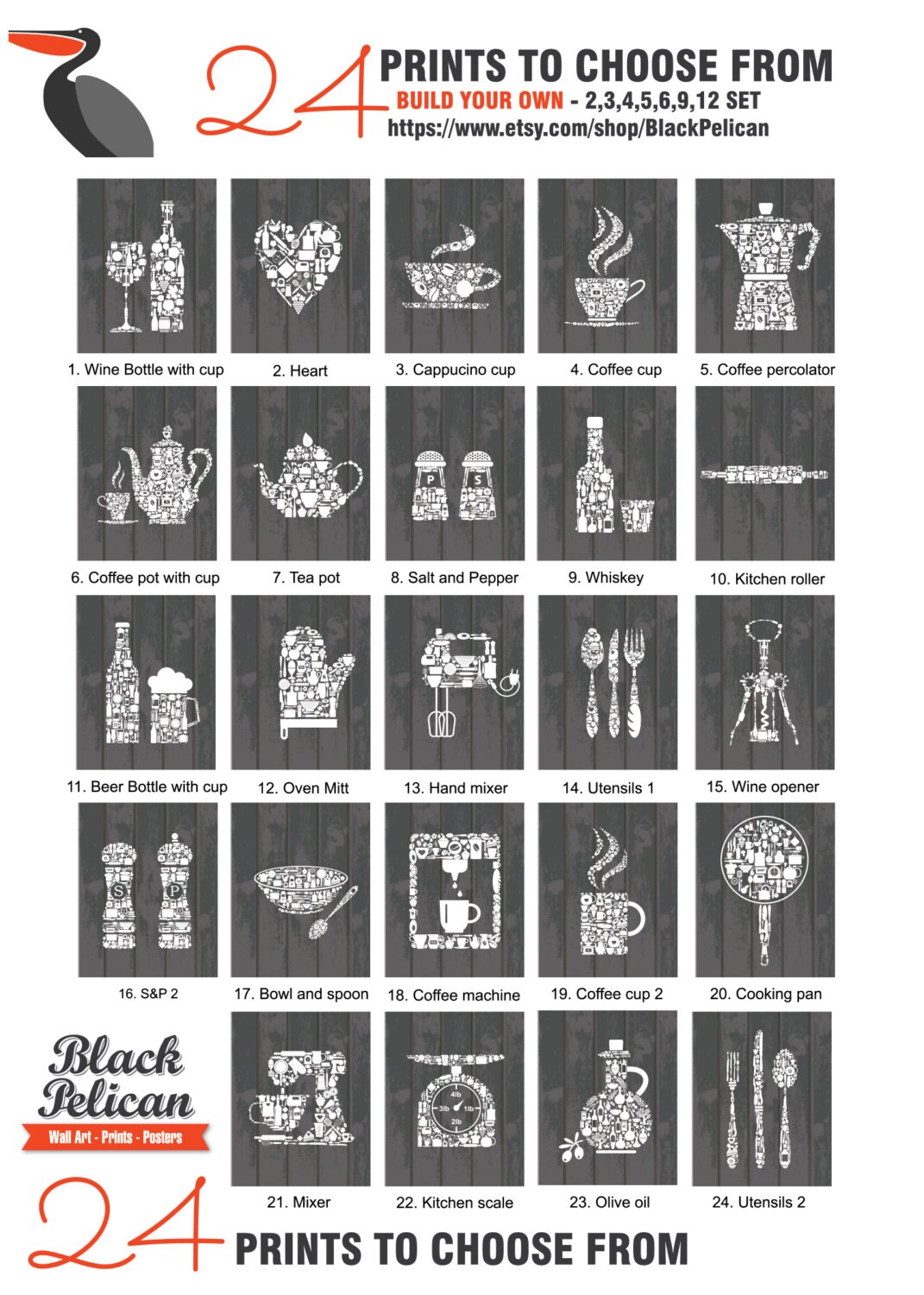 Gray Kitchen Art Set Gray Dining Room Wall Art Gray Kitchen Etsy