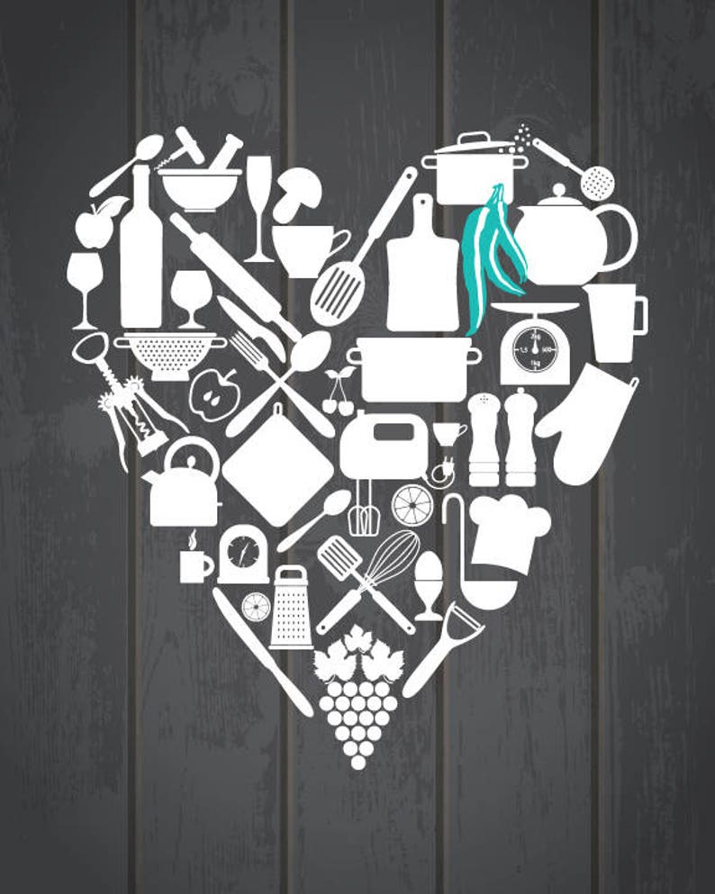 Gray Kitchen Decor Gray Kitchen Wall Art Gray White Kitchen Etsy