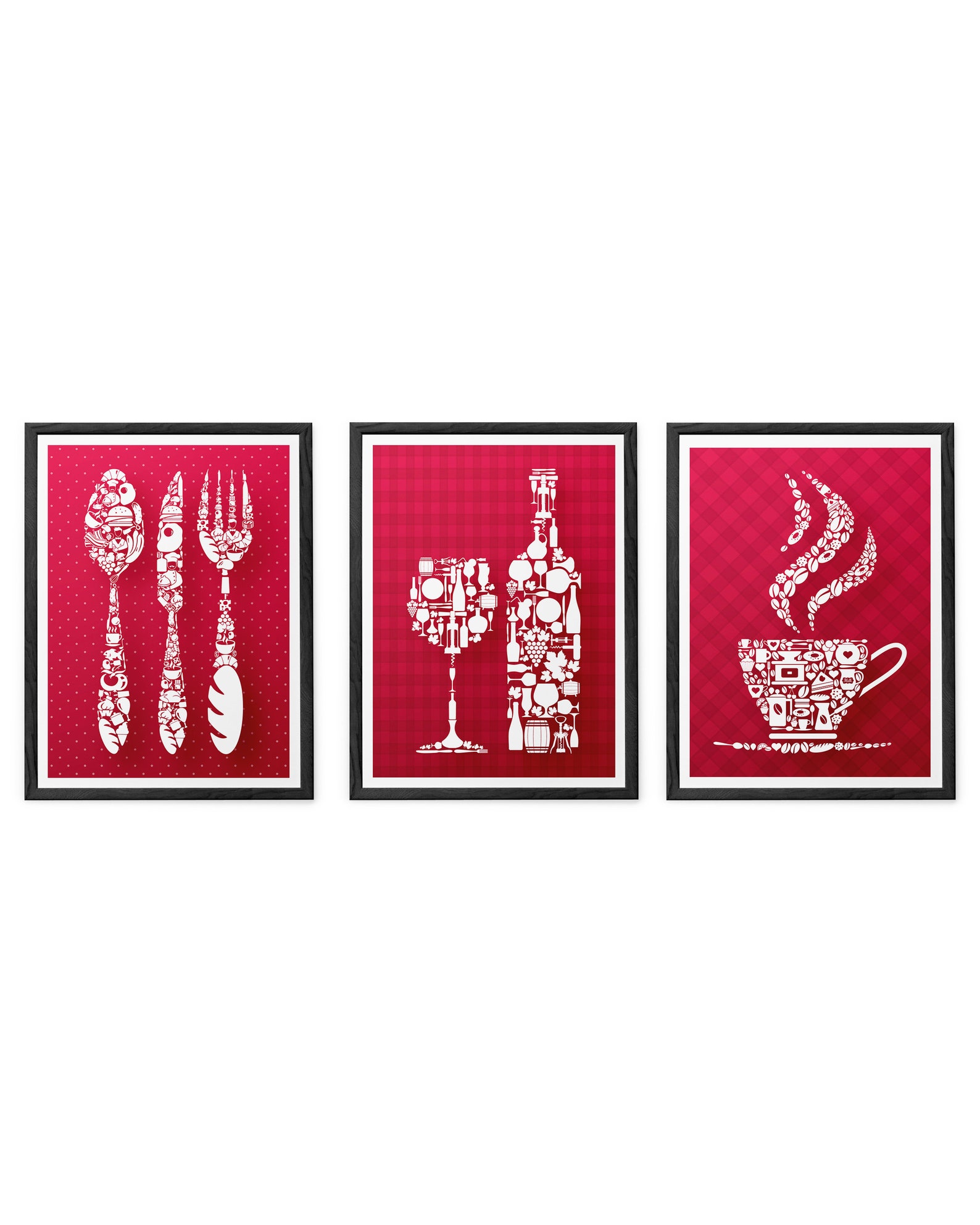 Red Kitchen wall art Red Dining room art Red Kitchen Decor Etsy
