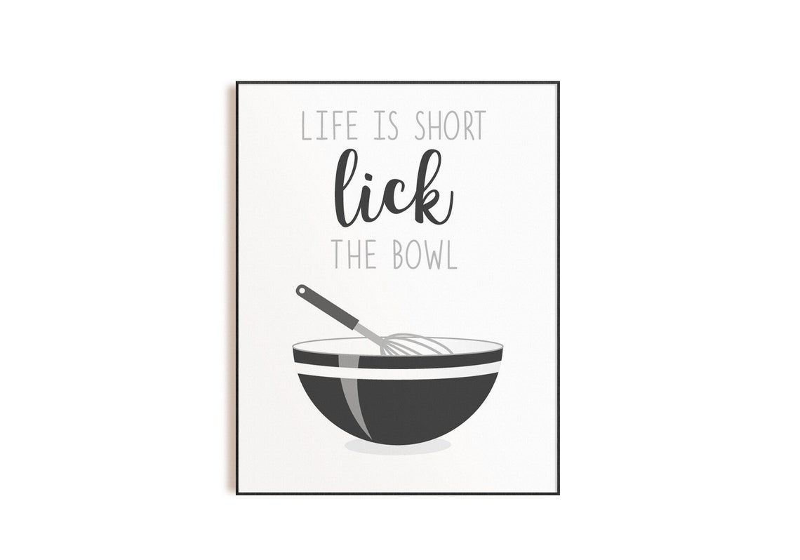 Black White Gray Kitchen Wall Art Gray Kitchen Prints Modern Etsy