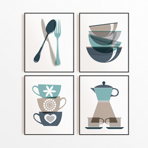 Burgundy Gray Kitchen Decor Kitchen Wall Art Kitchen Prints Etsy