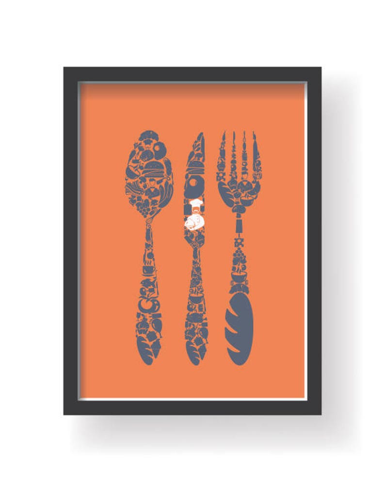 Colorful Modern Kitchen Wall Art Dining room wall art Etsy